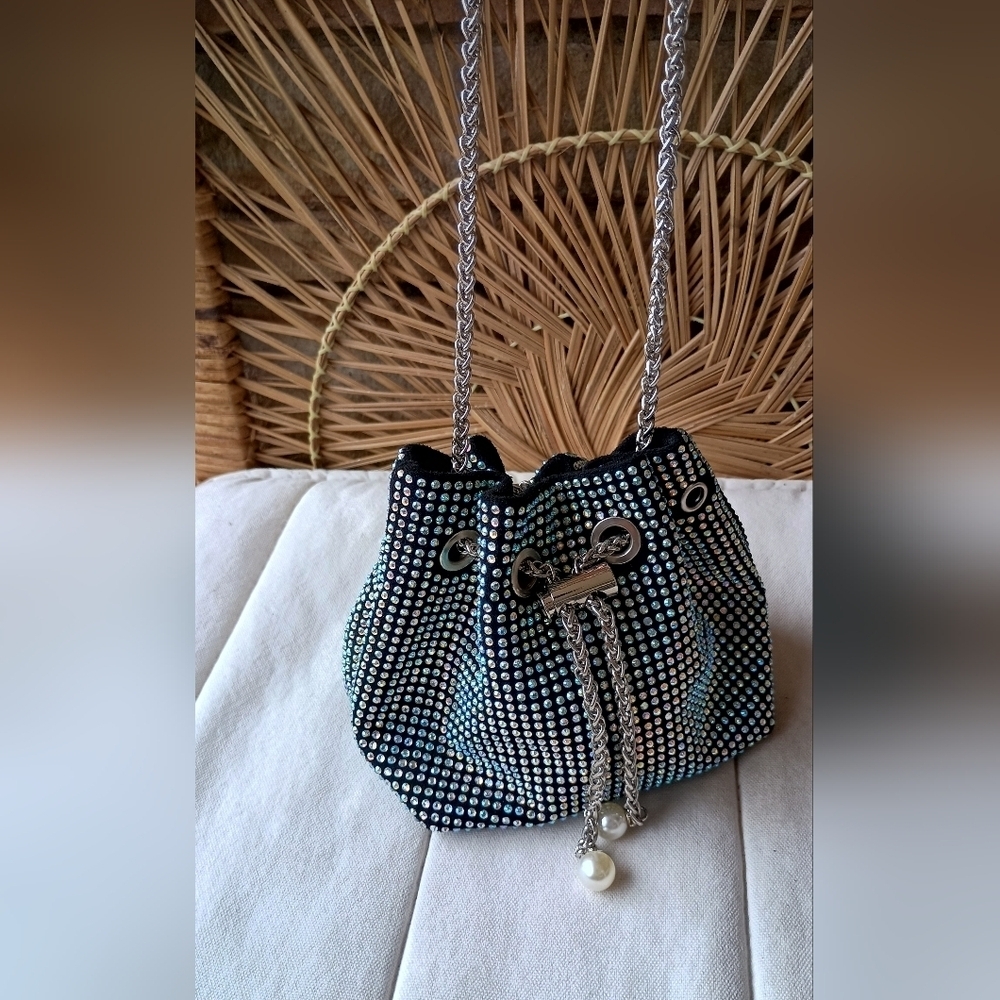 Anna & Elle Women's Rhinestone Crossbody Bucket Bag